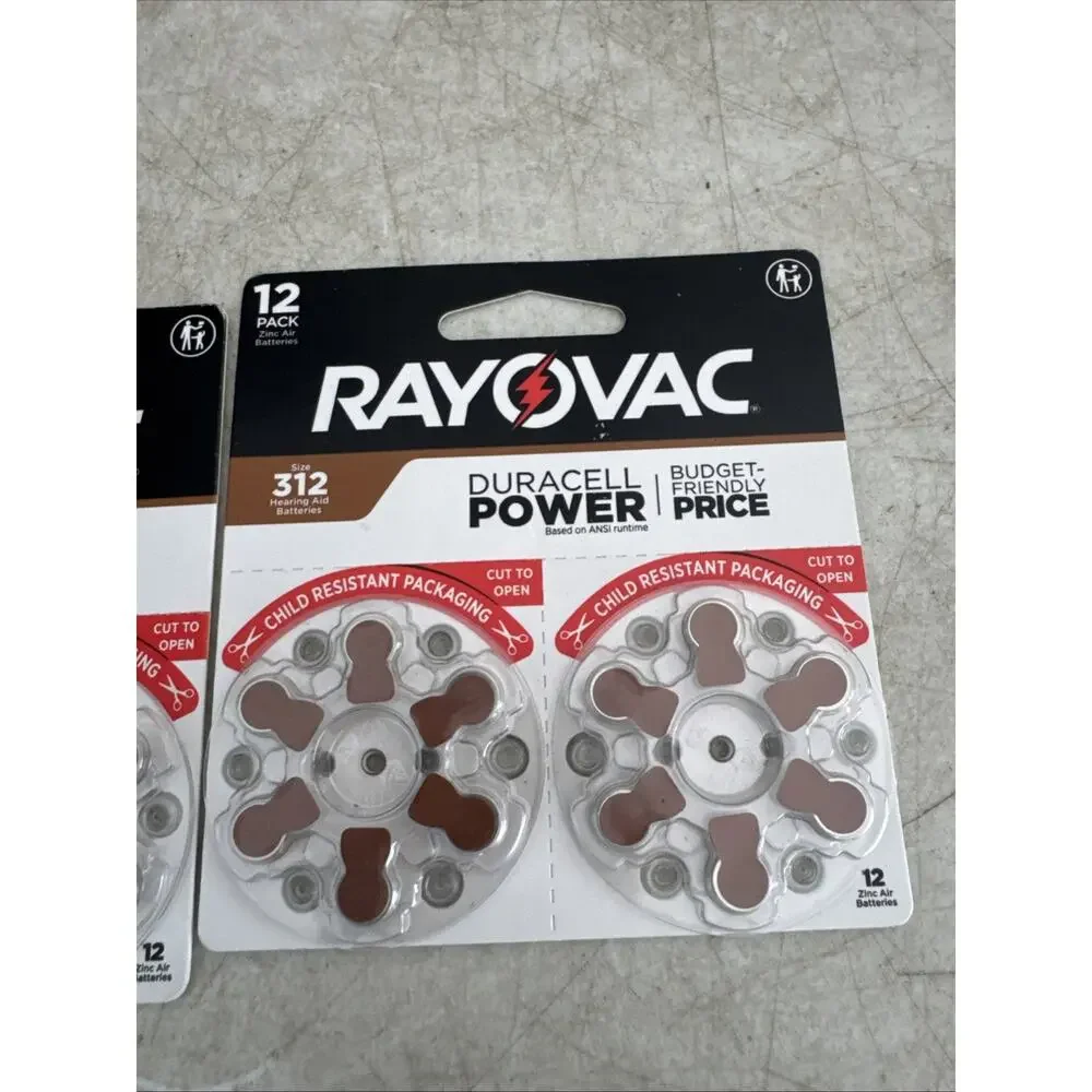 Rayovac Size 312 Hearing Aid Batteries (24 Pack), Size 312 Batteries Lot